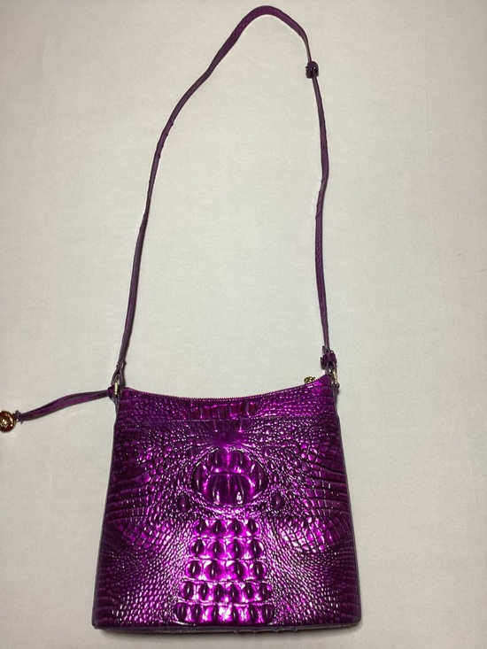 Brahmin Handbags - Brahmin Katie Crossbody Metallic Croc-Embossed Purple  Bag